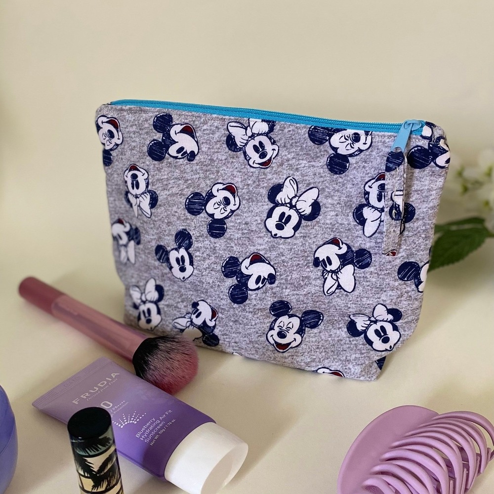 Disney Mickey Mouse Makeup‎ Bag Zipper Pouch Cosmetic Travel Organizer 9"x6"x3"